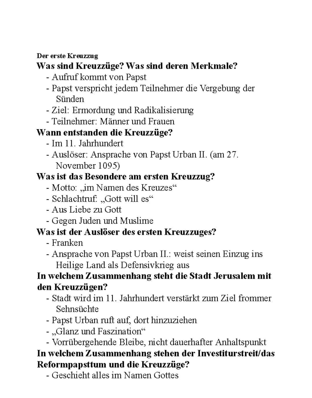1. Kreuzzug einfach erklärt - Warum rief Papst Urban zum Kreuzzug auf?