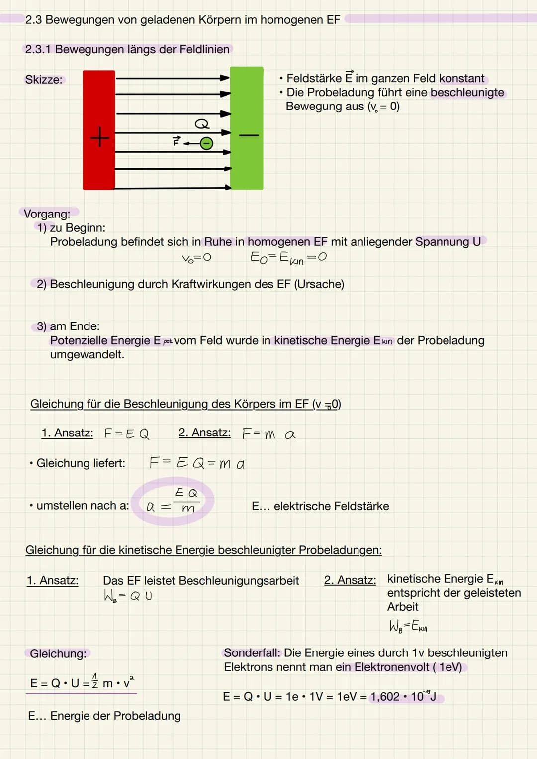1. Die elektrische Ladung
1.1 Wiederholung - Ladungsarten und ihre Eigenschaften
Ladungsarten:
1) elektrische positive Ladungen: z.B. Proton