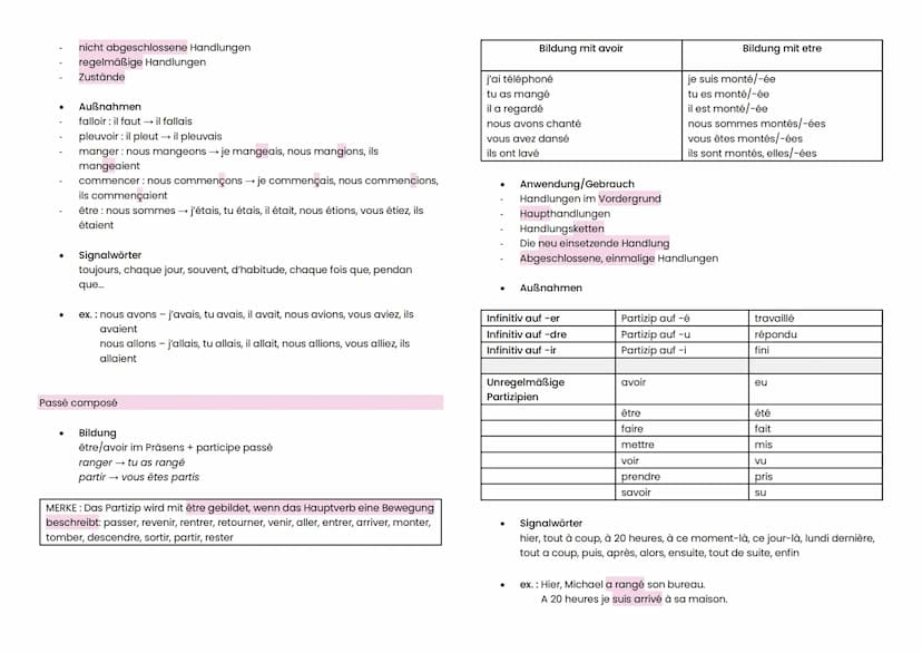 Futur composé
●
●
●
Französisch Zeiten
Bildung
aller + Infinitif des Verbes: vais, vas, va, allons, allez, vont
parler → je vais parler
Anwe
