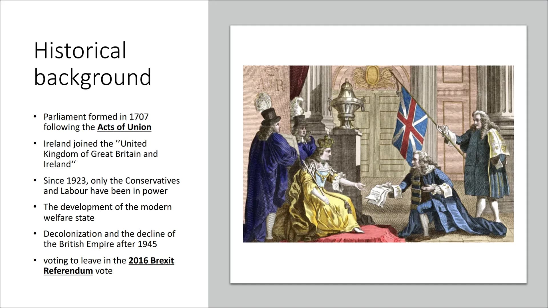 The Political System of the United
Kingdom Structure
General information
• Historical background
• Political system today
• Political partie