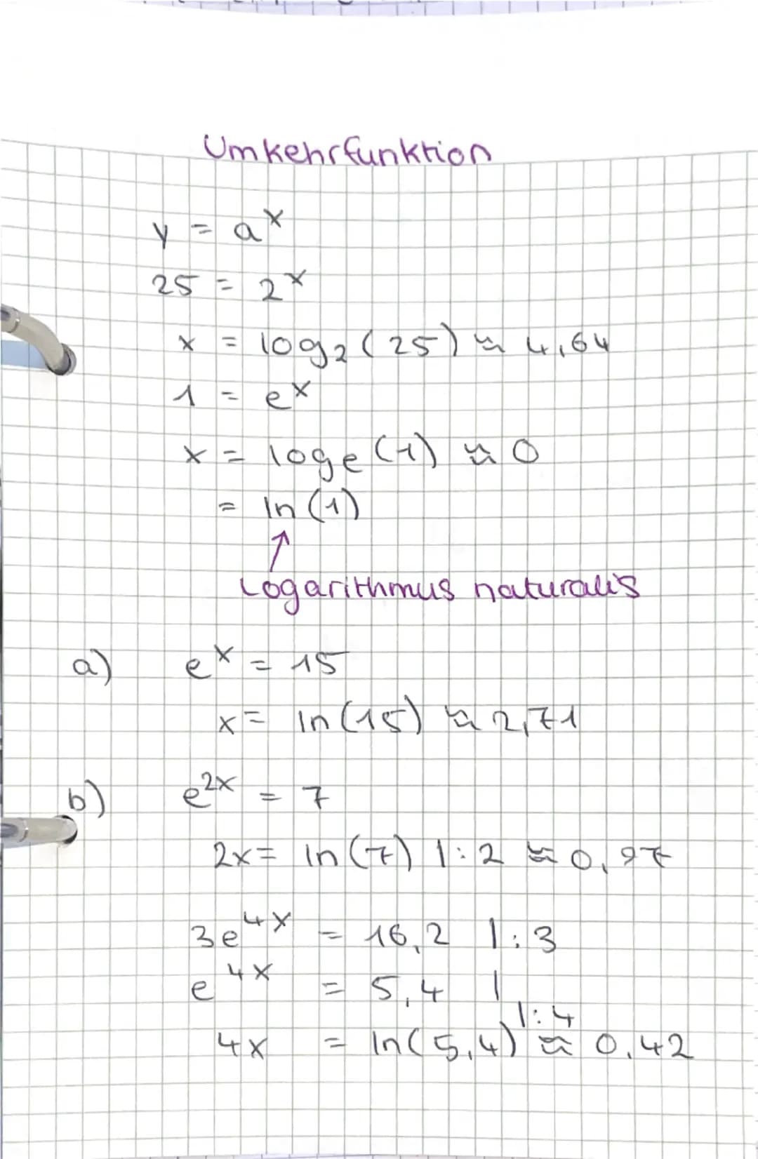en 2,7 1...
E-Funktion
Exponent
((x)= e
f'(x) = ex
Basis
Die Ableitungsfunktion ist die
gleiche Exponentialfunktion
Ableiten von ex
((x) ((x