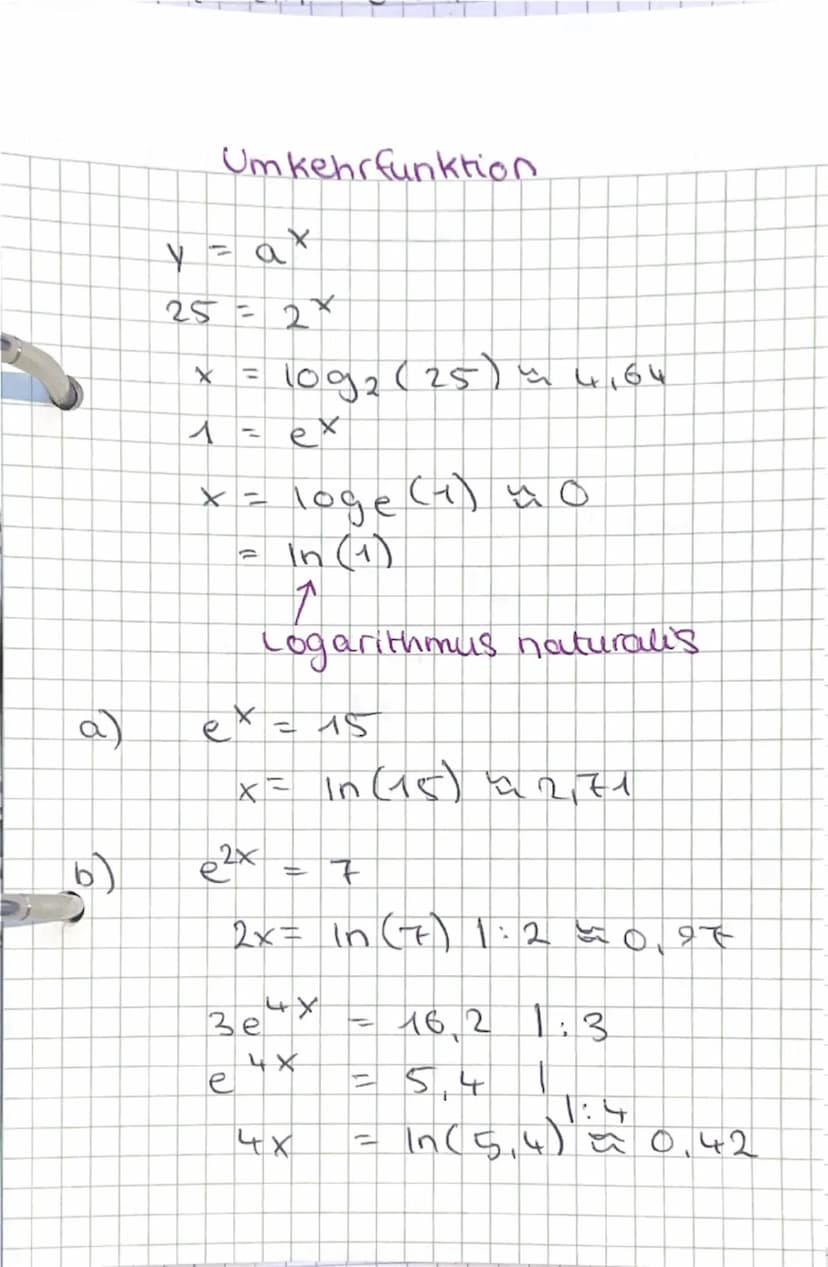 en 2,7 1...
E-Funktion
Exponent
((x)= e
f'(x) = ex
Basis
Die Ableitungsfunktion ist die
gleiche Exponentialfunktion
Ableiten von ex
((x) ((x