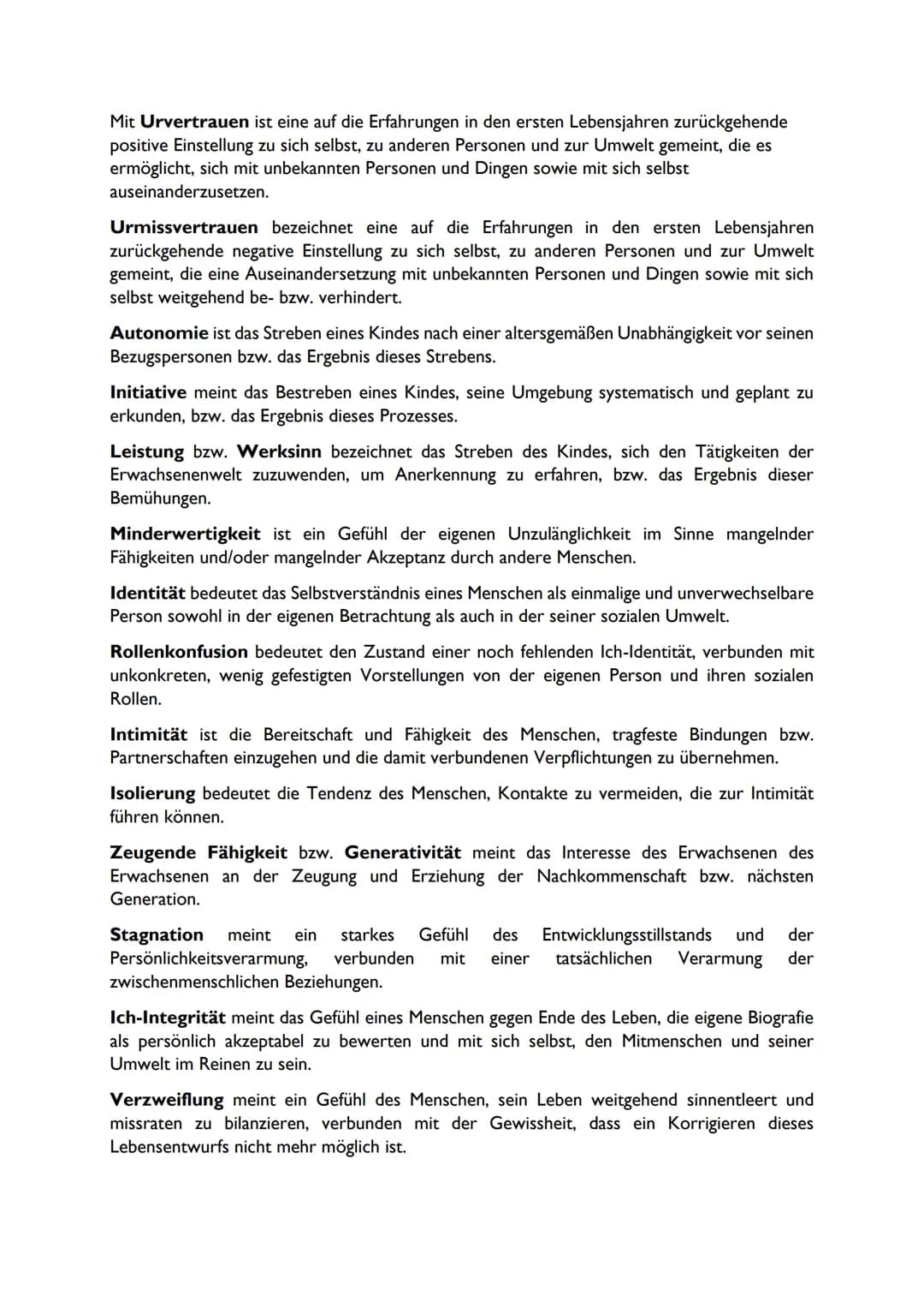 Die Theorie der psychosozialen Persönlichkeitsentwicklung
- Erik Homburger Erikson (1902-1994)
Stufe Alter
I
2
3
4
5
1. Lebensjahr
2.-3. Leb