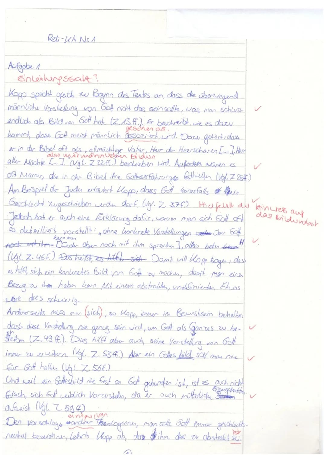 Text:
Ist Gott eine Frau?
1
Der Schweizer Schriftsteller und Pfarrer Kurt
2 Marti veröffentlichte im Jahr 1980 ein Gedicht,
3 das mit den Wo