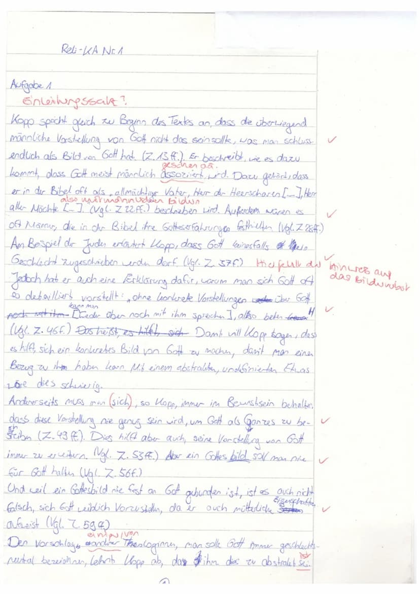 Text:
Ist Gott eine Frau?
1
Der Schweizer Schriftsteller und Pfarrer Kurt
2 Marti veröffentlichte im Jahr 1980 ein Gedicht,
3 das mit den Wo