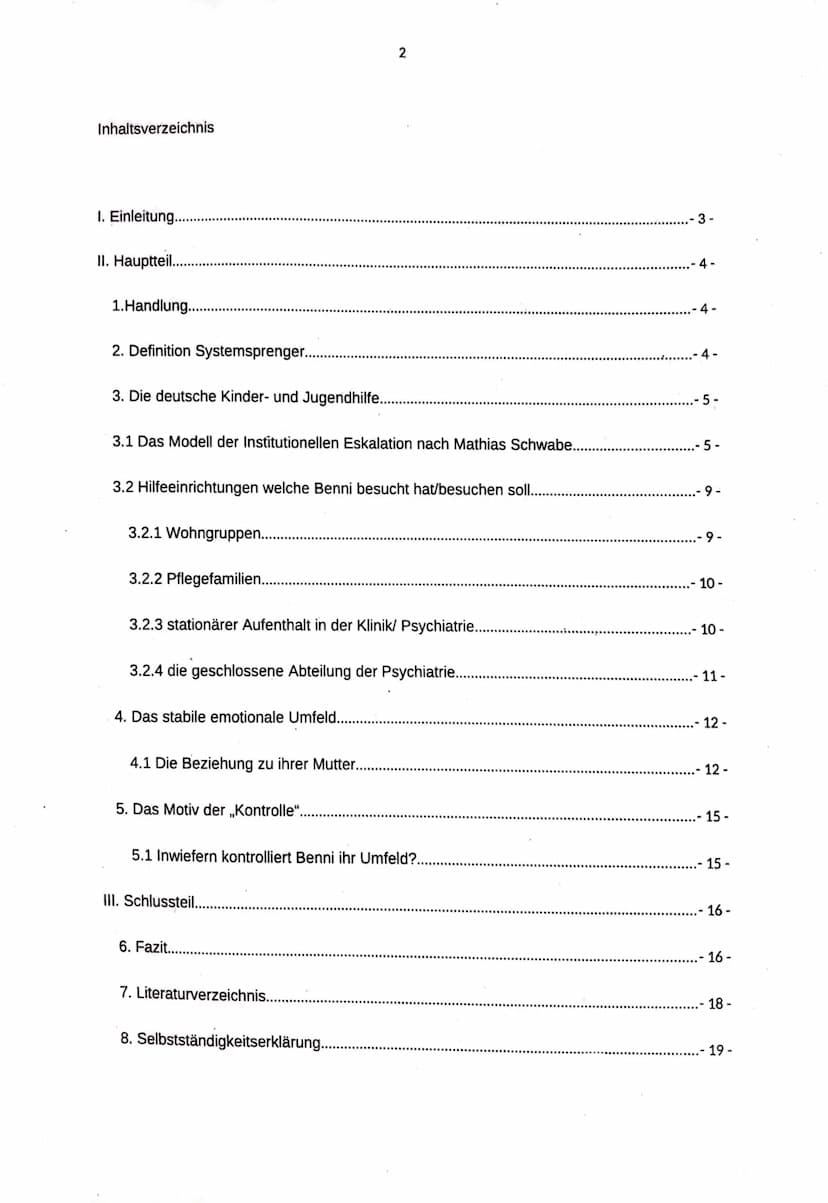 Verfasser:
Kurs:
Chancen und Grenzen pädagogischer Einrichtungen
Betreuer:
Facharbeit im Fach Pädagogik
SYSTEMSPRENGER
Abgabetermin:
Leistun