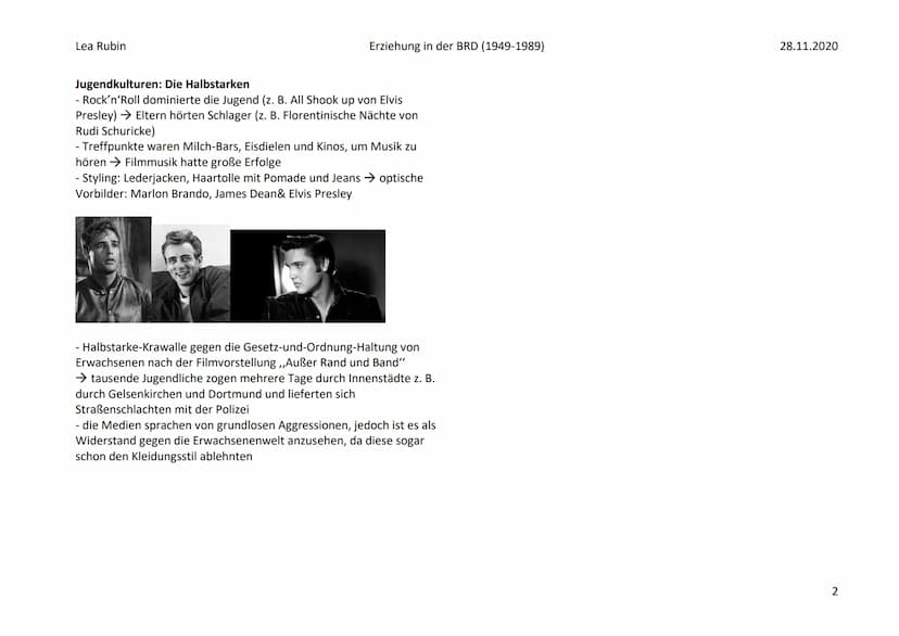 Lea Rubin
Westdeutsche Bildung und Erziehung in den 1950er-Jahren
Erziehungsziele:
- ,,re-education"-Politik zur gezielten Umerziehung an Sc
