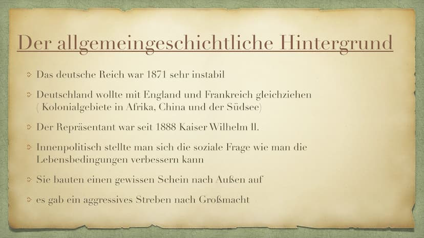 Naturalismus
aus dem lateinischen „Natura" Deustch: Natur
(ca. 1880- ca. 1900) Themenübersicht
> Allgemeingeschichtlicher Hintergrund
> Welt