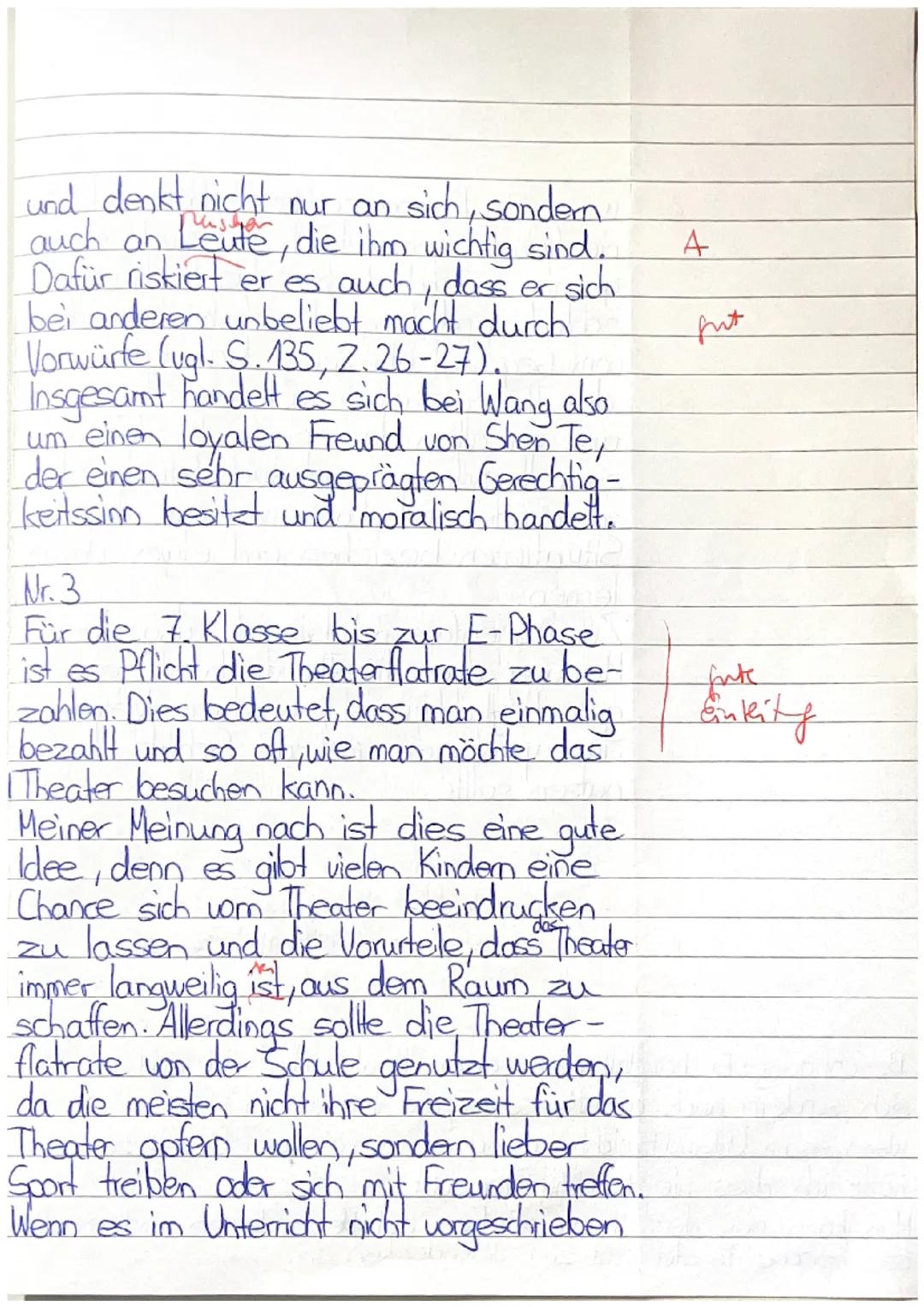 Jule Sophie Graw

Nr 1
Das Drama „Der gute Mensch von Sezuan"
von Bertold Brecht aus dem Jahr 1938
handelt von drei Göttern, die auf die
Wel