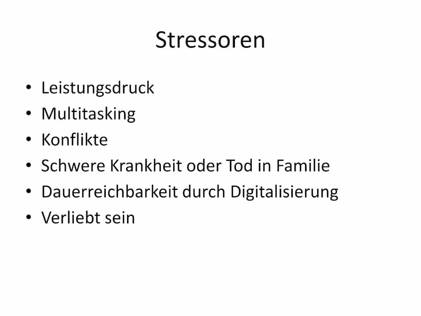 Einleitung
,,Heute bin ich wieder so gestresst“, „Durch die ganzen Klassenarbeiten hab ich einen
Wahnsinns-Stress". Stress ist in der heutig