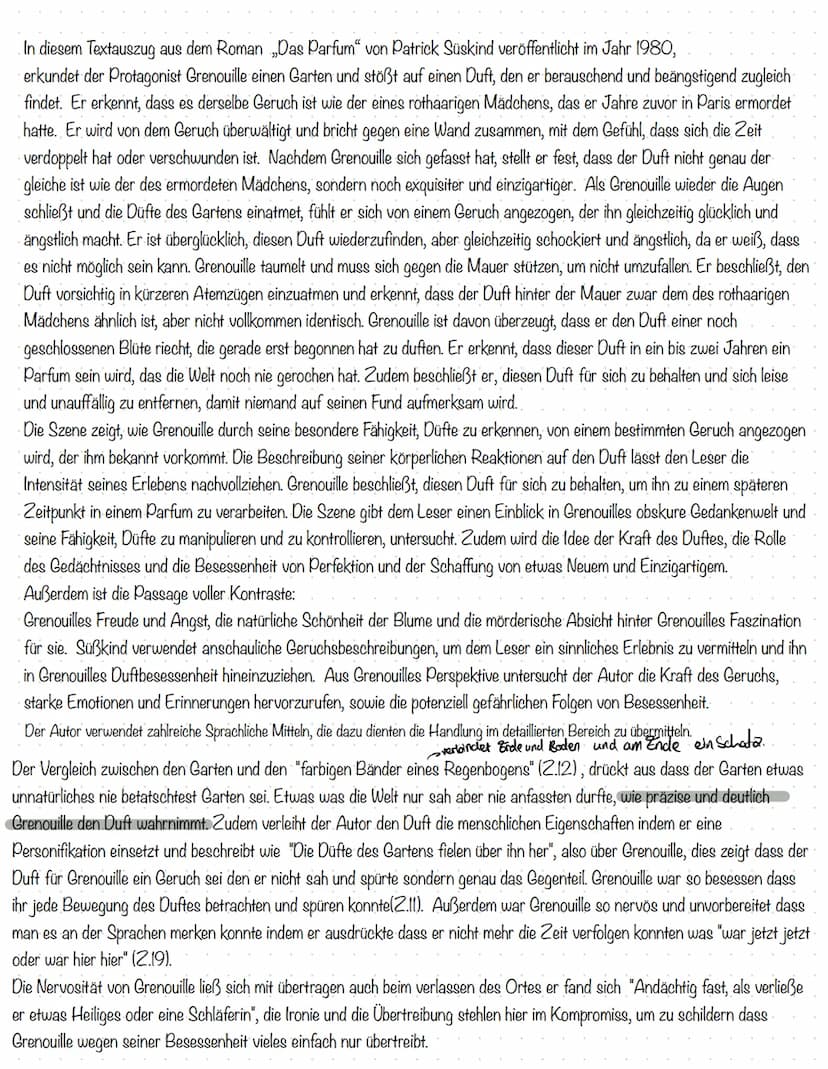 h
1
1
5
10
11-12
Vergleich
Wieder schloß er die Augen. Die Düfte des Gartens fielen über ihn her, deutlich und
- klar konturiert wie die far