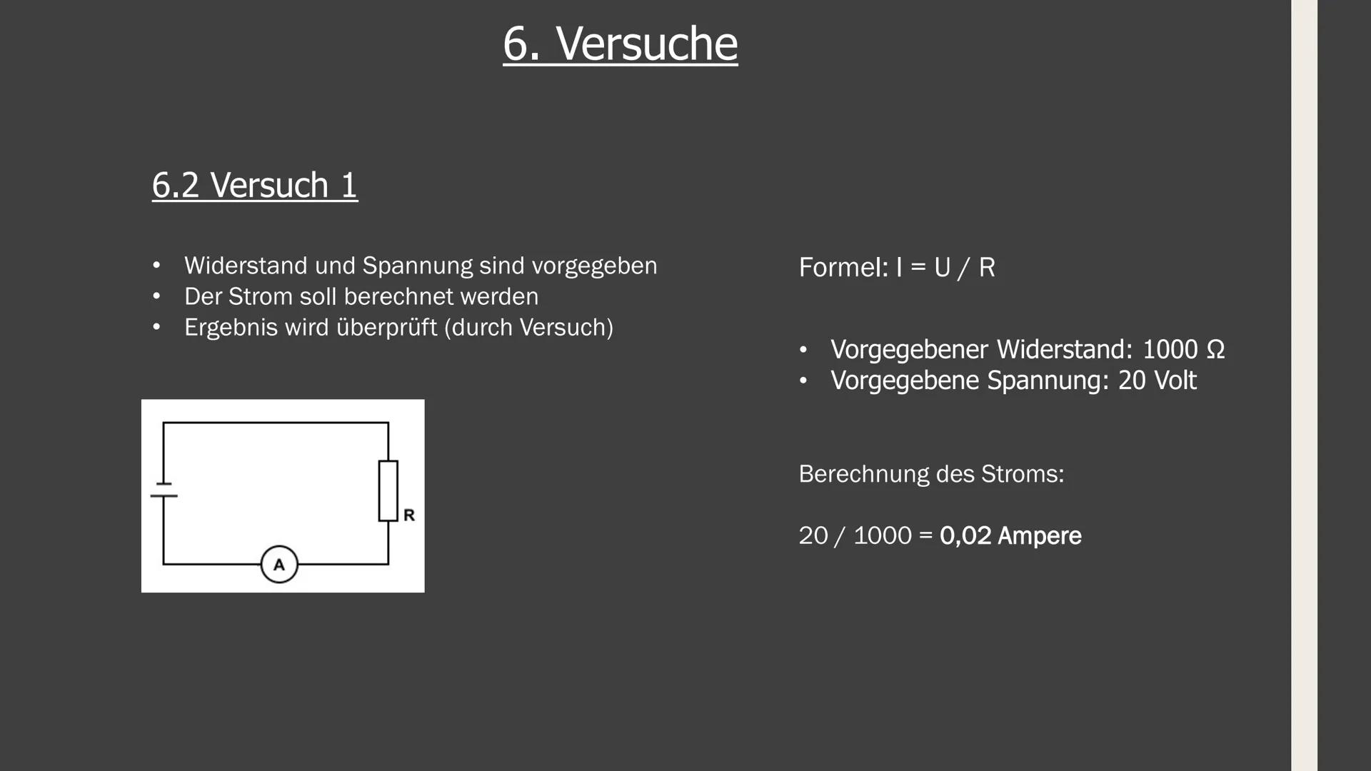 GFS im Fach Physik
Zum Ohmschen Gesetz 1. Elektrische Grundgrößen (Stromstärke und Spannung)
2. Zusammenhang zwischen diesen Größen
Aufbau:
