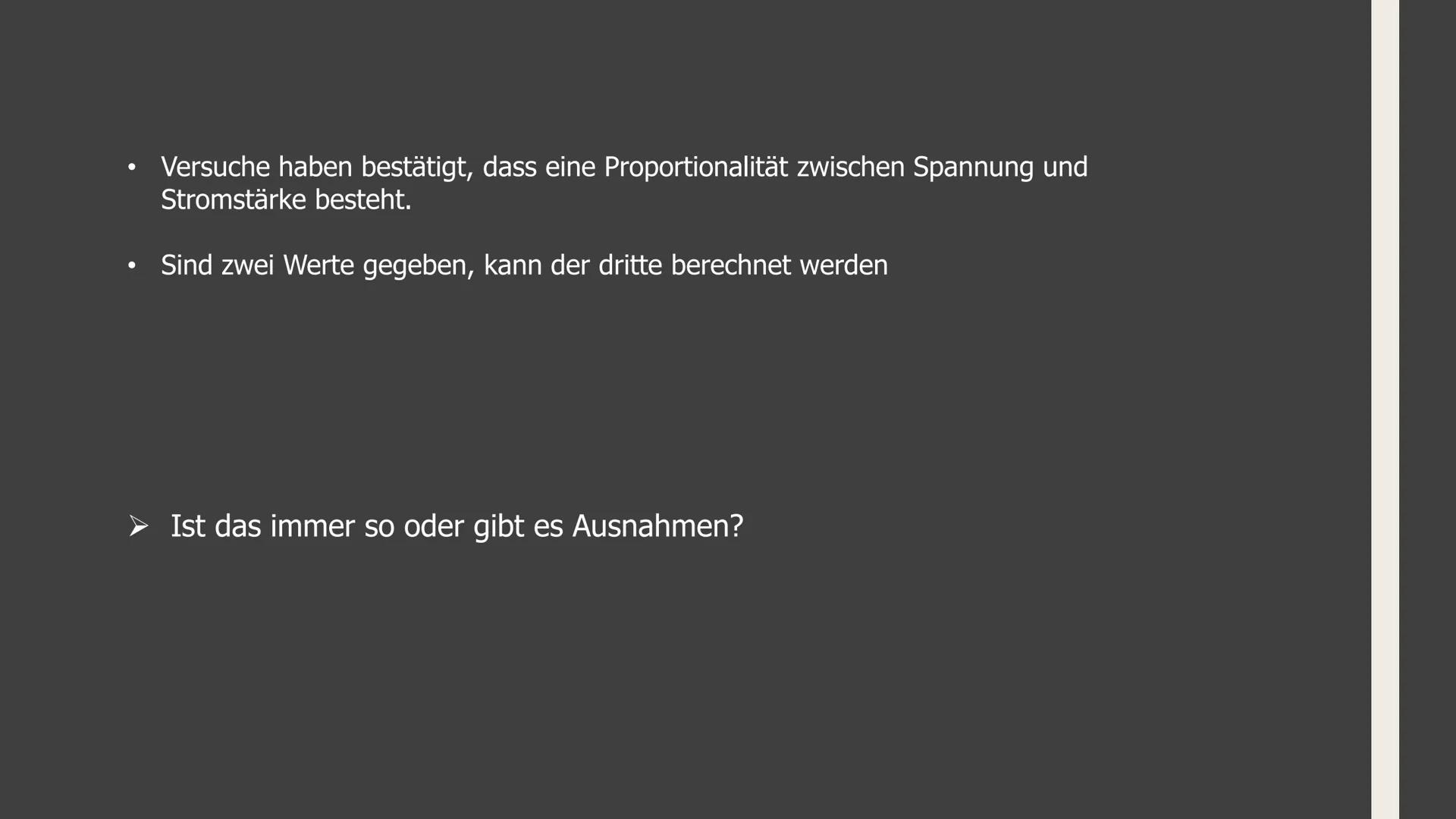 GFS im Fach Physik
Zum Ohmschen Gesetz 1. Elektrische Grundgrößen (Stromstärke und Spannung)
2. Zusammenhang zwischen diesen Größen
Aufbau:
