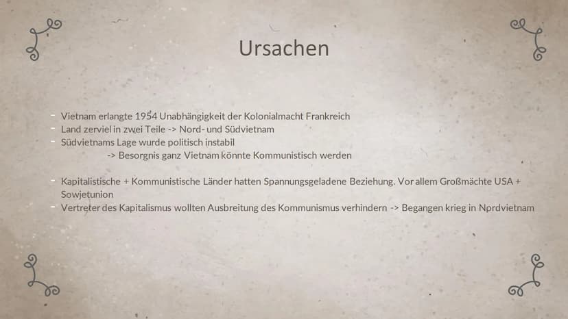 L
2
Klasse 10
Der
Vietnamkrieg
1955 bis 1975
део r
2
01
Grundinfos
04
Folgen
02
Ursache
05
Quellen
03
Verlauf 01
Grundinformationen
& Le
Gru