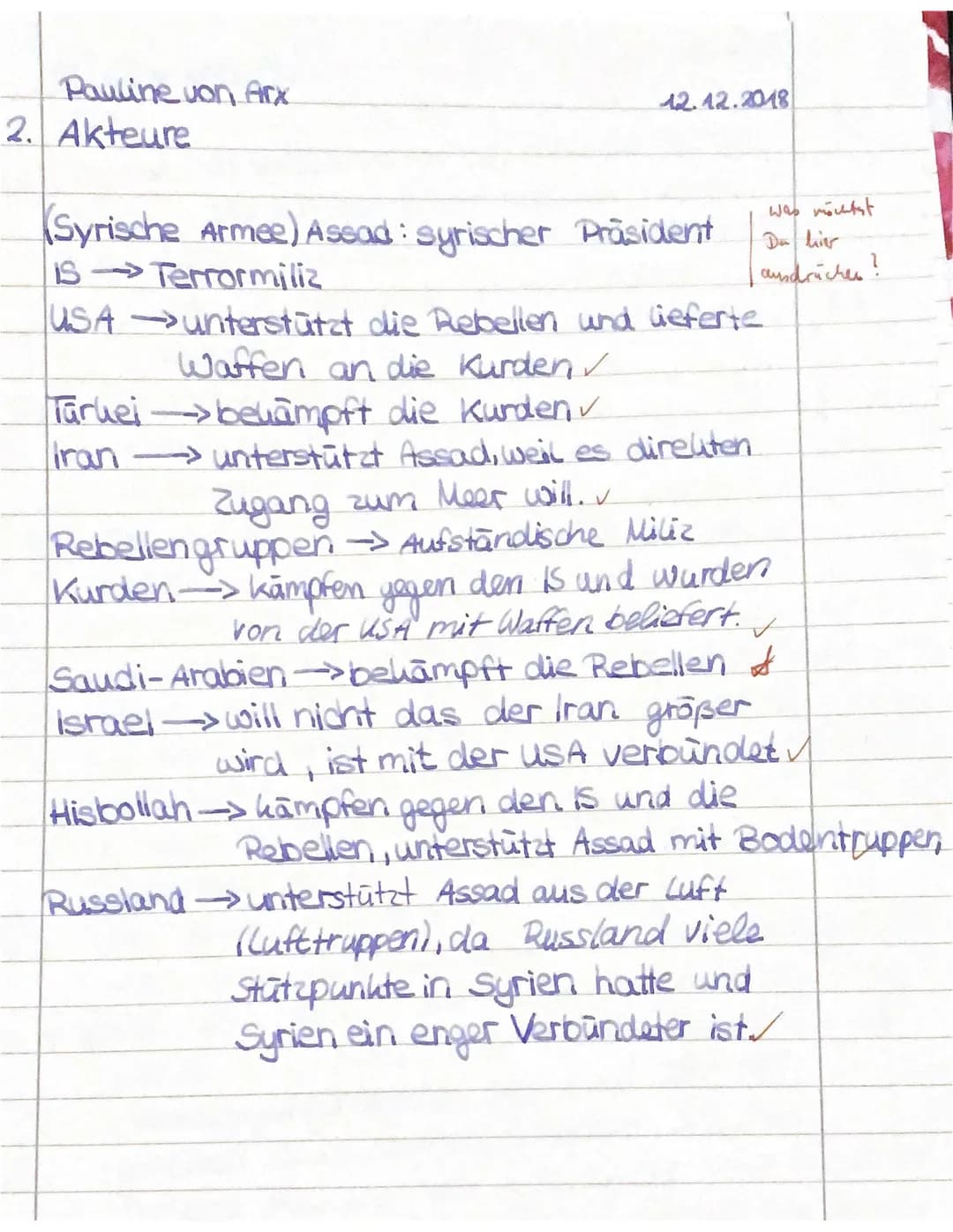 Powi
R 10b
Test Nummer 1 zum Thema Internationale Beziehungen": Syrien-Konflikt
Name: Pauline von Arx
Punkte: 41,5/43,5
Aufgabe 1: Chronolog