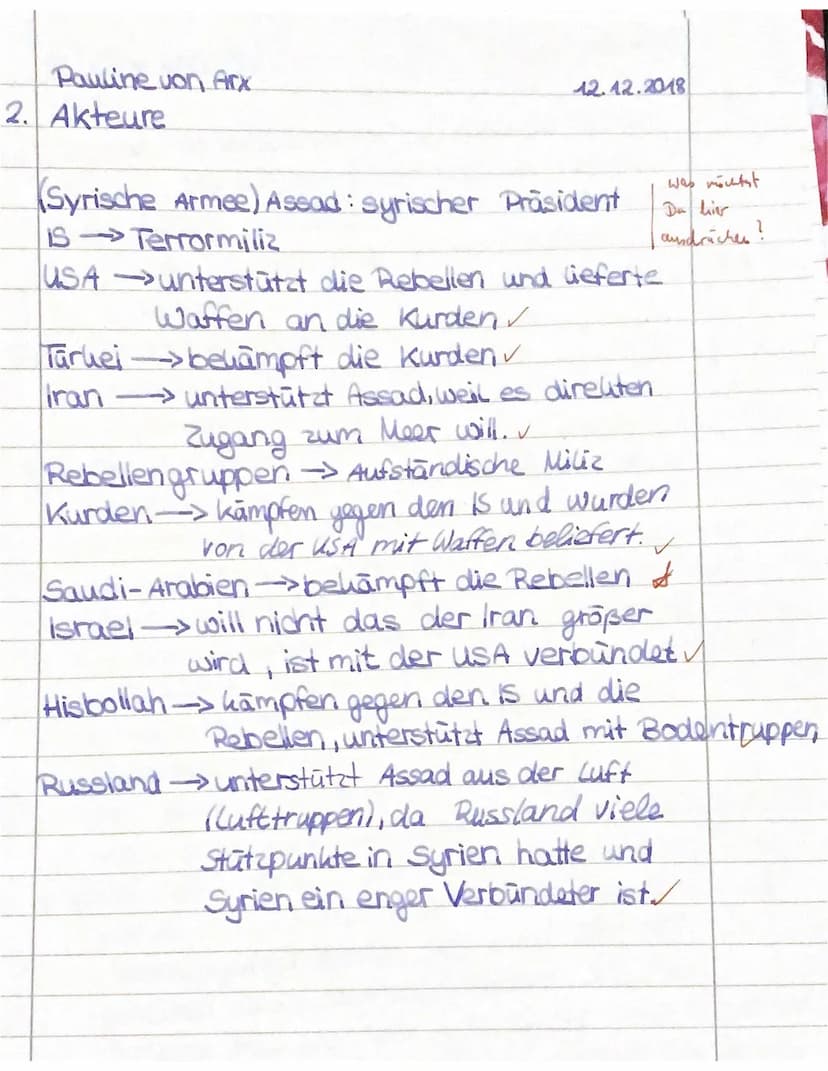 Powi
R 10b
Test Nummer 1 zum Thema Internationale Beziehungen": Syrien-Konflikt
Name: Pauline von Arx
Punkte: 41,5/43,5
Aufgabe 1: Chronolog