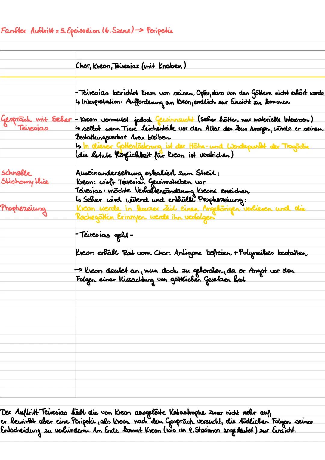 Prolog (1. Szene) →→ Exposition
Antigone, Ismene am
zu
Ismene versucht,
Antigone
überzeugen, dies
nicht zu tun
Morgen
Antigone erklärt (-Pol