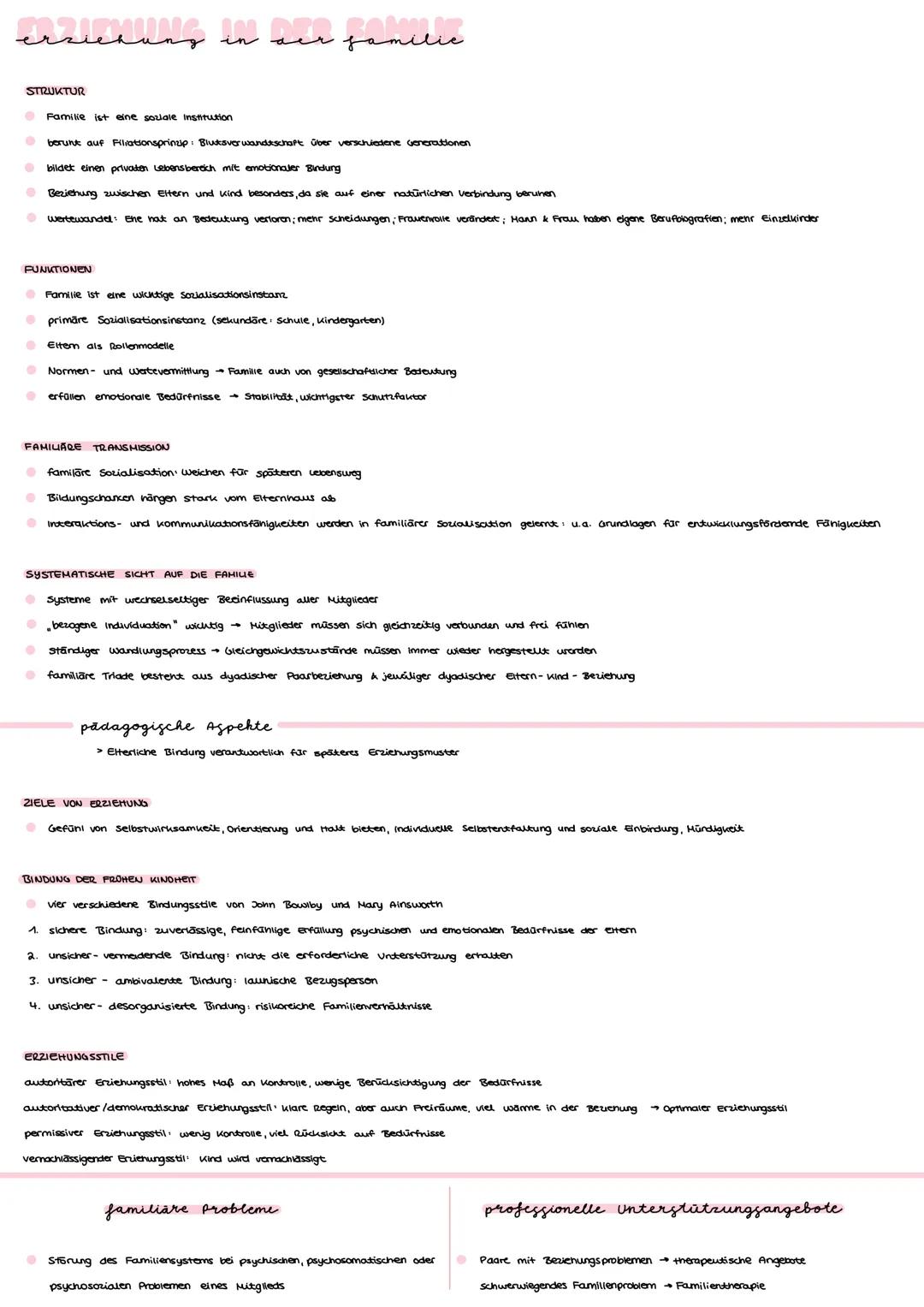 # erziehung in aer familie

STRUKTUR

*   Familie ist eine soziale institution
*   berunt auf Filiationsprinzip: Blutsverwandtschaft über ve