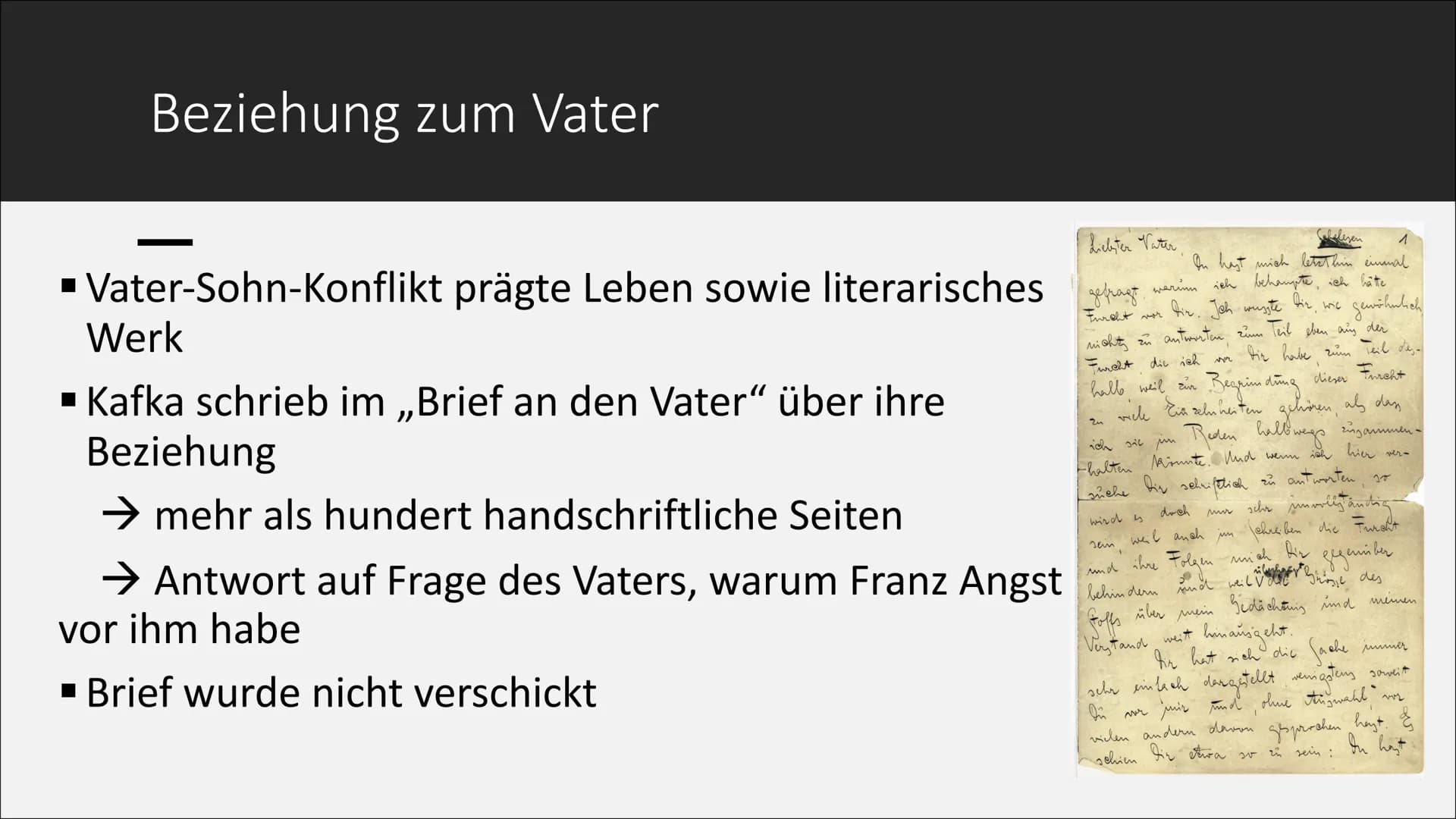 Franz Kafka Inhalt
▪ Allgemeines
▪ Biografie
▪ Beziehungen zu Frauen
▪ Beziehung zum Vater
▪ Werke (Auswahl)
▪ Die Verwandlung
▪ Charakter A