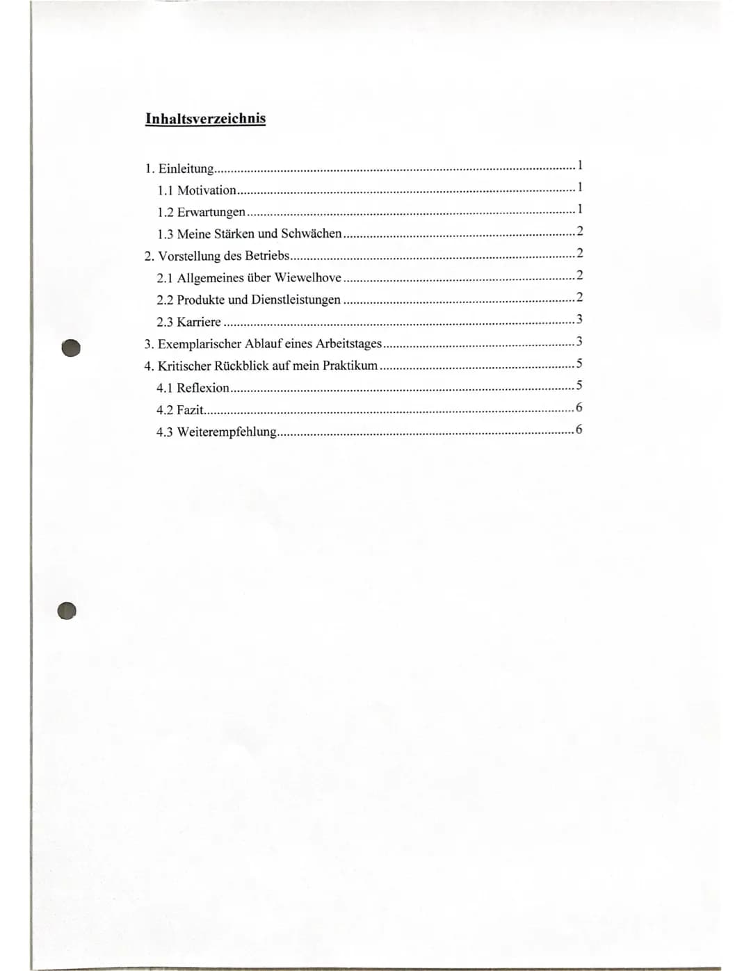 Inhaltsverzeichnis
1. Einleitung.....
1.1 Motivation...
1.2 Erwartungen.
1.3 Meine Stärken und Schwächen
2. Vorstellung des Betriebs.......
