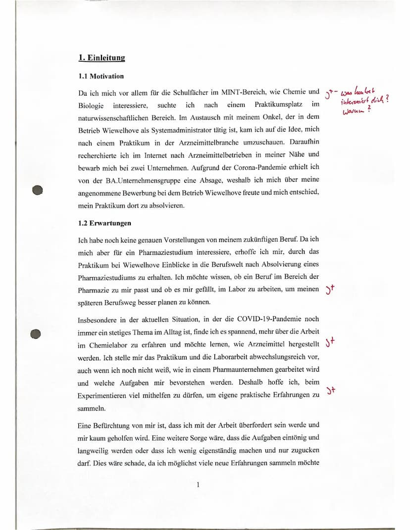 Inhaltsverzeichnis
1. Einleitung.....
1.1 Motivation...
1.2 Erwartungen.
1.3 Meine Stärken und Schwächen
2. Vorstellung des Betriebs.......
