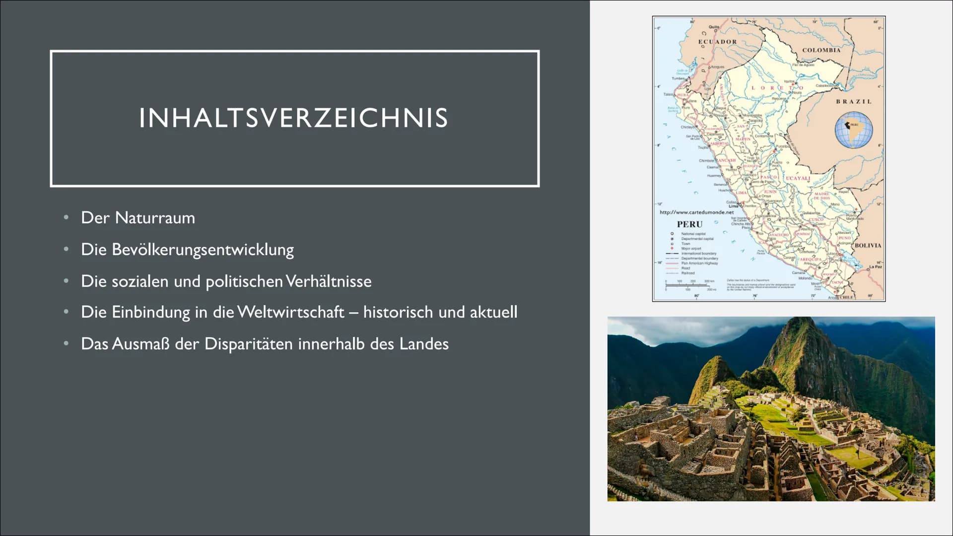 Ecuador
●Piura
Chiclayo
Moyobamba ●
Cajamarca
Trujillo
Nevada A
Huascarán
Rio Maranón
100 200 300 km
Cordillera Occidental.
ifischer Ozean
L