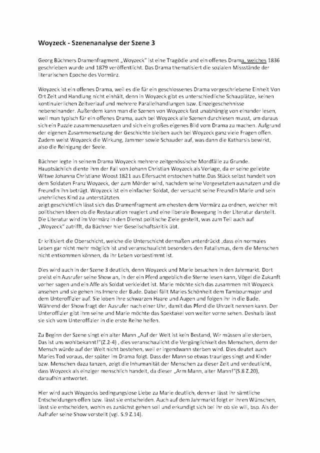 Know Woyzeck Szenenanalyse - Szene 3 thumbnail