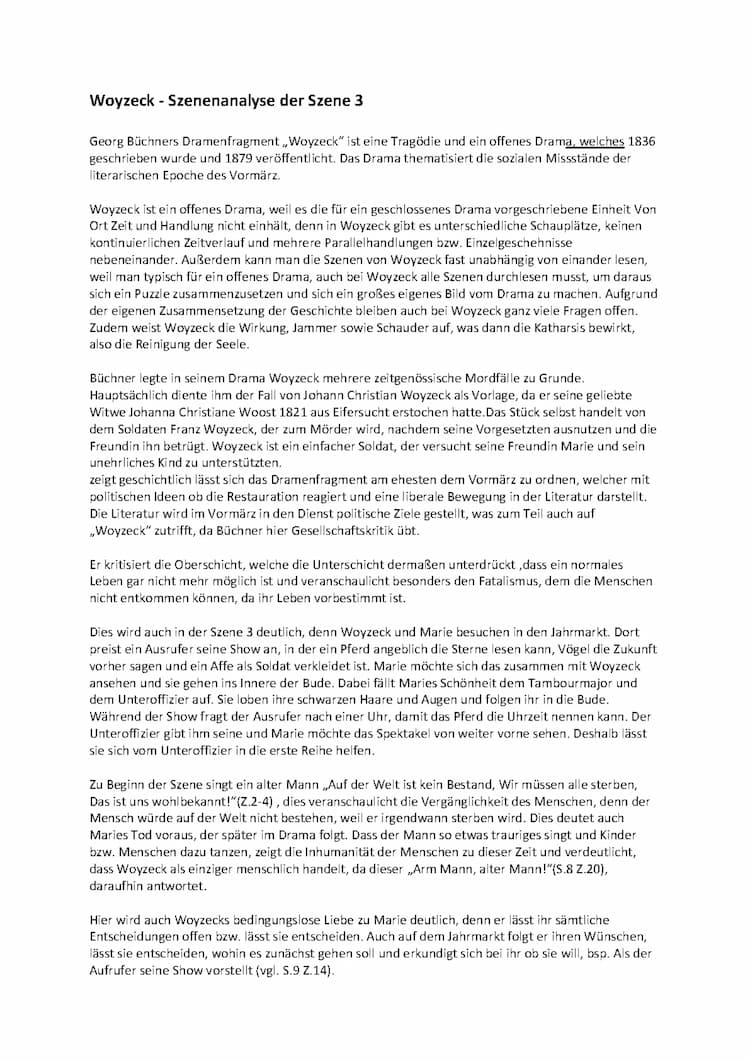 Know Woyzeck Szenenanalyse - Szene 3 thumbnail