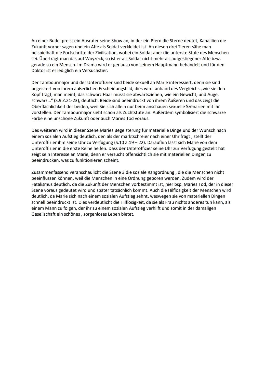 Woyzeck: Szenen 3 bis 9 Analyse und Zusammenfassung für das Abitur