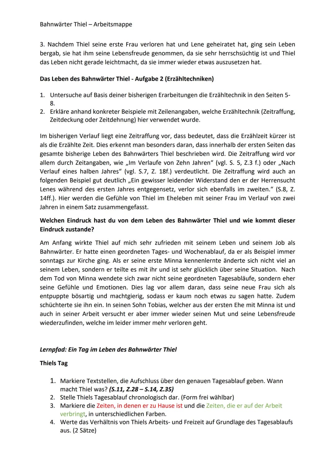 Ein Fach
Deutsch
Schöningh
Gerhart
Hauptmann
Bahnwärter
Thiel
ARBEITSMAPPE
BAHNWÄRTER
THIEL
INHALT
Lernpfad:
Das Leben des Bahnwärter Thiel
