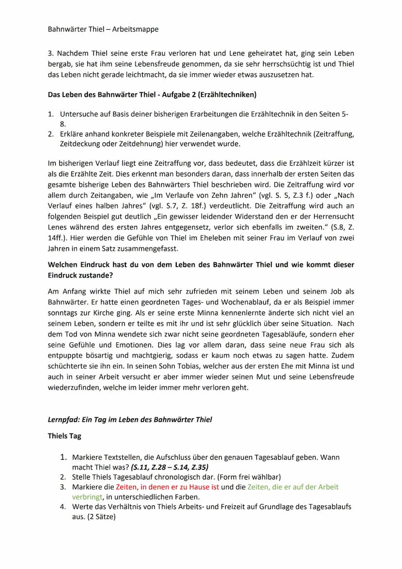 Ein Fach
Deutsch
Schöningh
Gerhart
Hauptmann
Bahnwärter
Thiel
ARBEITSMAPPE
BAHNWÄRTER
THIEL
INHALT
Lernpfad:
Das Leben des Bahnwärter Thiel
