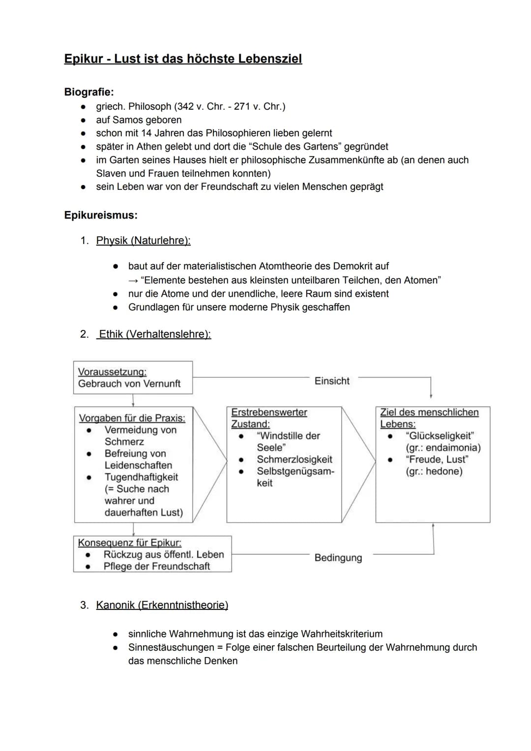 Epikur - Lust ist das höchste Lebensziel
Biografie:
• griech. Philosoph (342 v. Chr. - 271 v. Chr.)
auf Samos geboren
schon mit 14 Jahren da