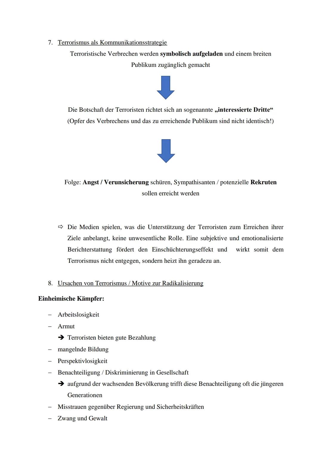 Themen:
Zweck
Mittel
Funktionen moderner Staatlichkeit
Merkmale von weak, failing und failed states
Merkmale, Ziele und Ursachen von Terrori