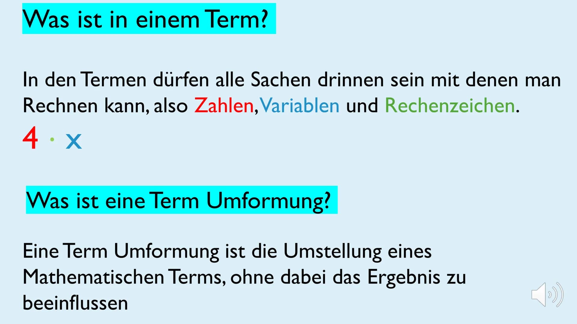 TERMUMFORMUNG
ZE
2
mush
Von: Hanna & Amelie
››) Was ist in einem Term?
In den Termen dürfen alle Sachen drinnen sein mit denen man
Rechnen k