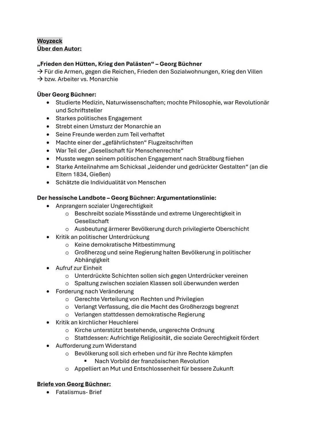 # Woyzeck

Über den Autor:

„Frieden den Hütten, Krieg den Palästen" - Georg Büchner

→ Für die Armen, gegen die Reichen, Frieden den Sozial