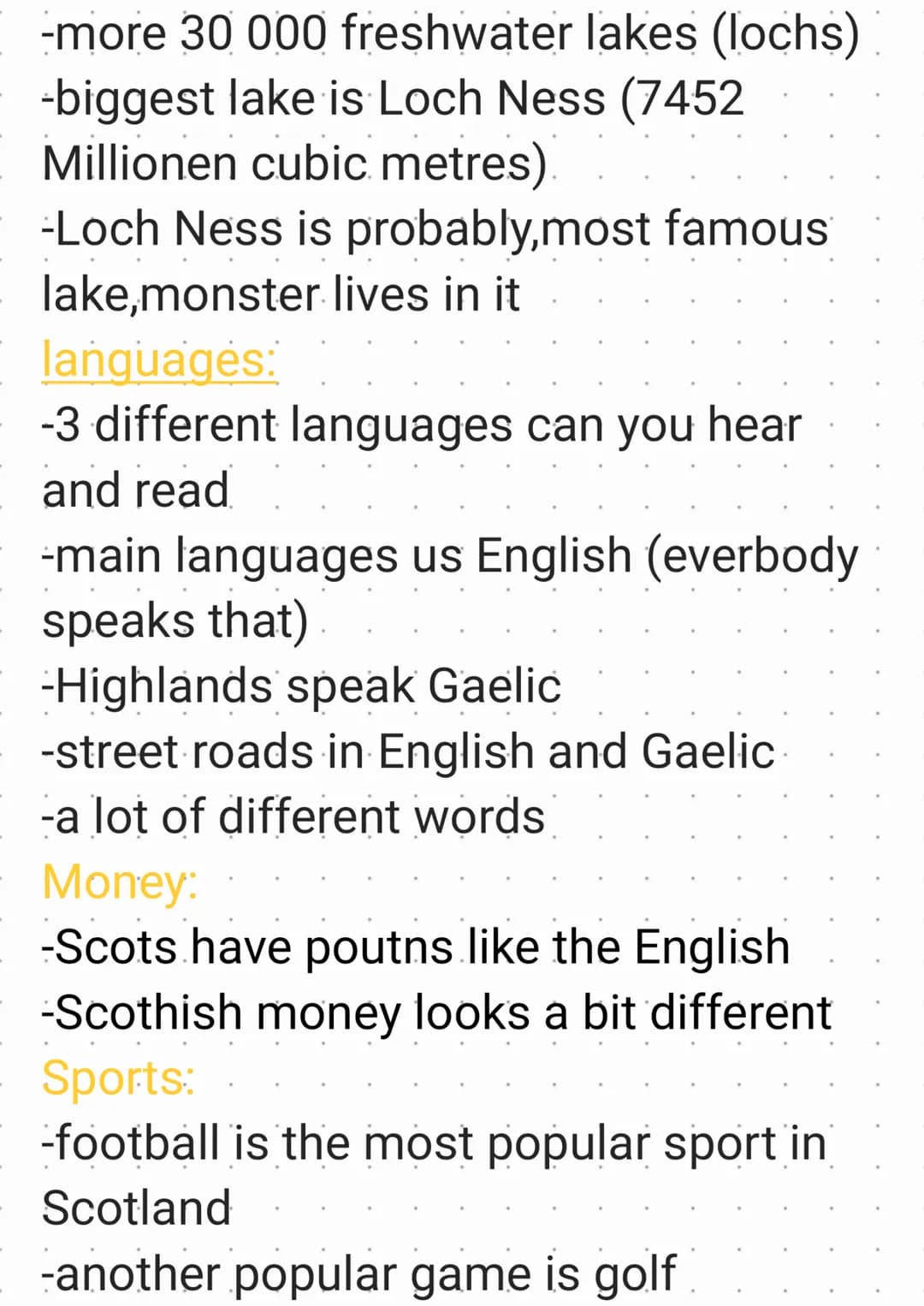 Scotland
Geografie:
-highlamd of Scotland are north and
west of Glasgow and Edinburgh
-highlands about two thirds of land
-moor and mountain