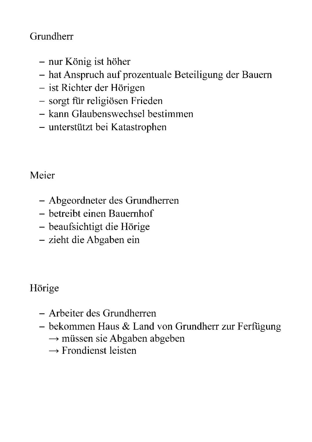 Geschichte die Grundherrschaft