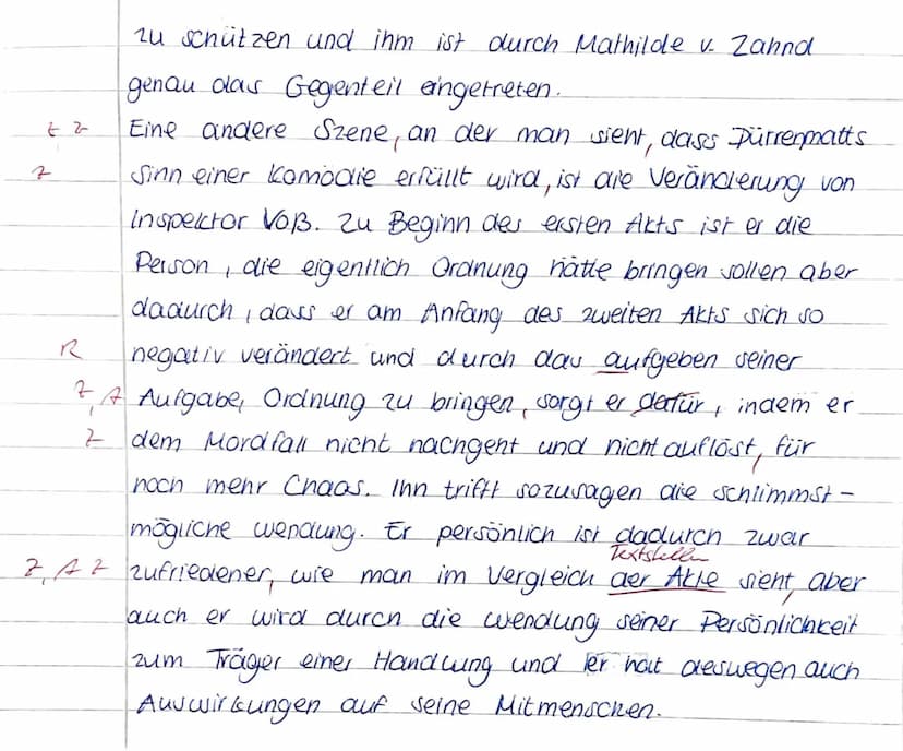 Klausur Nr. 2: Dürrenmatt, Die Physiker
●
Aufgabe 1:
a) Analysiere die angegebene Textstelle, indem du:
Einen Einleitungssatz verfasst.
Bezu