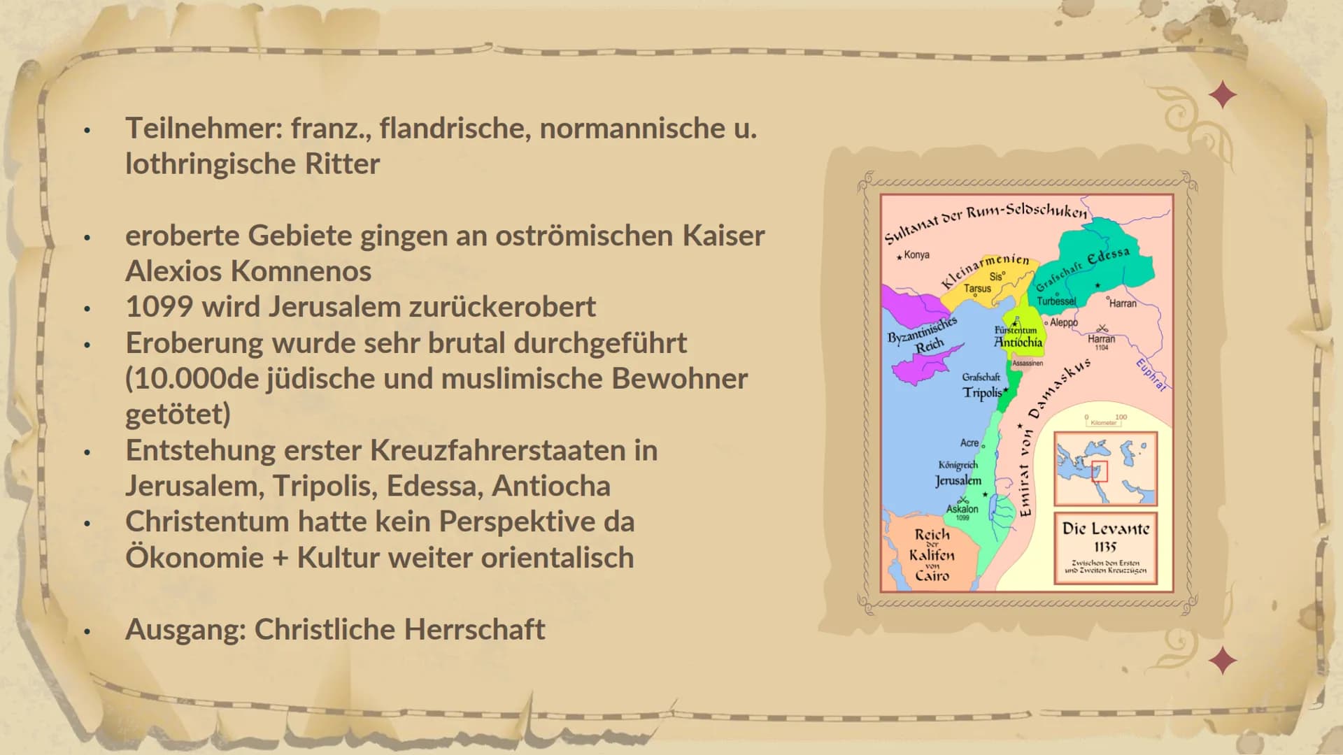 Kreuzzüge
im
Mittelalter
A6AA604 01 +
Kreuzzüge
02 +
Ursachen &
Anlässe
+04+
1.-7. Kreuzzug
05 +
Folgen
03
Motive der
Kreuzfahrer e
Kreuzzüg