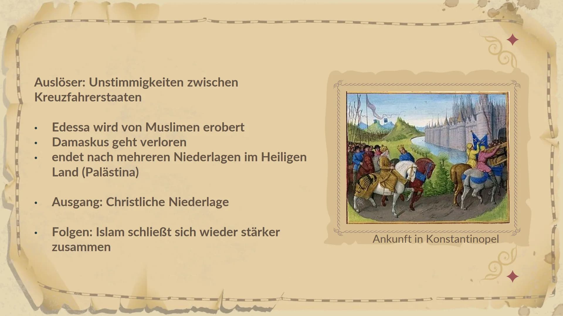 Kreuzzüge
im
Mittelalter
A6AA604 01 +
Kreuzzüge
02 +
Ursachen &
Anlässe
+04+
1.-7. Kreuzzug
05 +
Folgen
03
Motive der
Kreuzfahrer e
Kreuzzüg