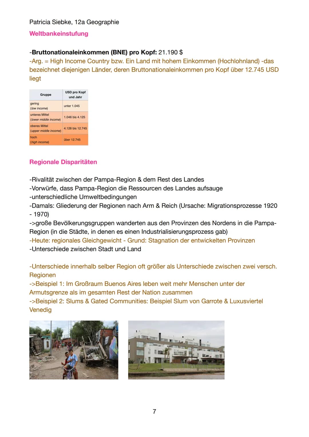 Patricia Siebke, 12a Geographie
Klausurersatzleistung - Länderportrait von Argentinien
Grundlegende Landesinformationen
Ländername: Repúblic