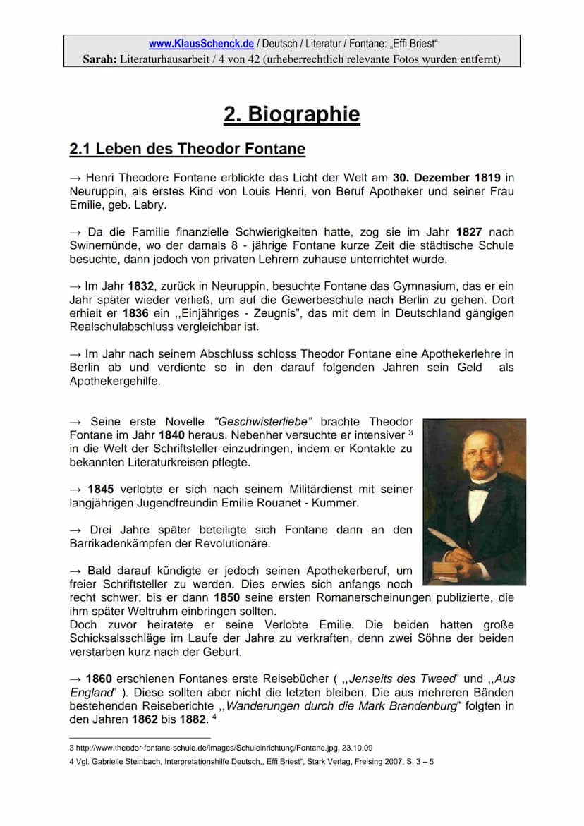 www.KlausSchenck.de / Deutsch / Literatur / Fontane: ,,Effi Briest"
Sarah: Literaturhausarbeit / 3 von 42 (urheberrechtlich relevante Fotos 