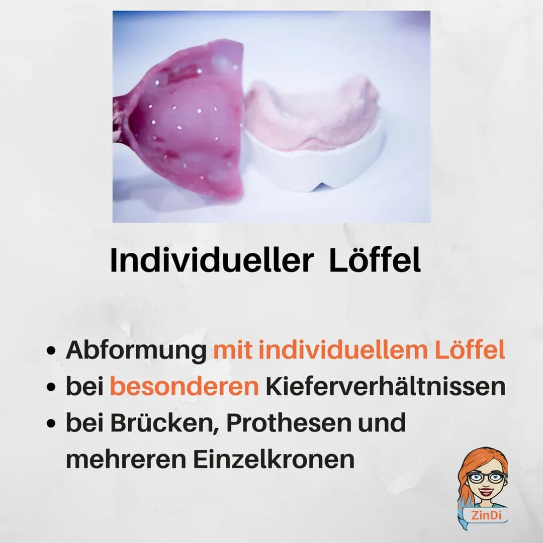 ●
●
Abformungen
mit einer Abformung wird ein
Abdruck hergestellt
z.B. vom Kiefer, vom Vestibulum
oder von Zahnstümpfen
ZinDi CO
Situationsab