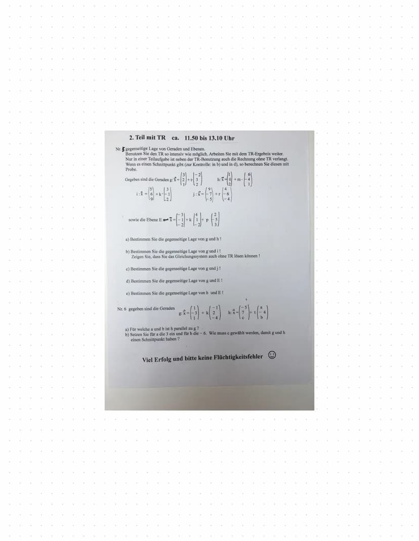 Nr. 1
a)
1. Funktion:
У-уг
X1-x2
m=
·b
6 = - ²3/3² · (-1) + b
6
5 = ³²/3² +b 1 = ²/1/²0
27=6=52²
g(x) = -x + 5 룸
6-3
=-=-=-4 = = = -3
3
-S
+