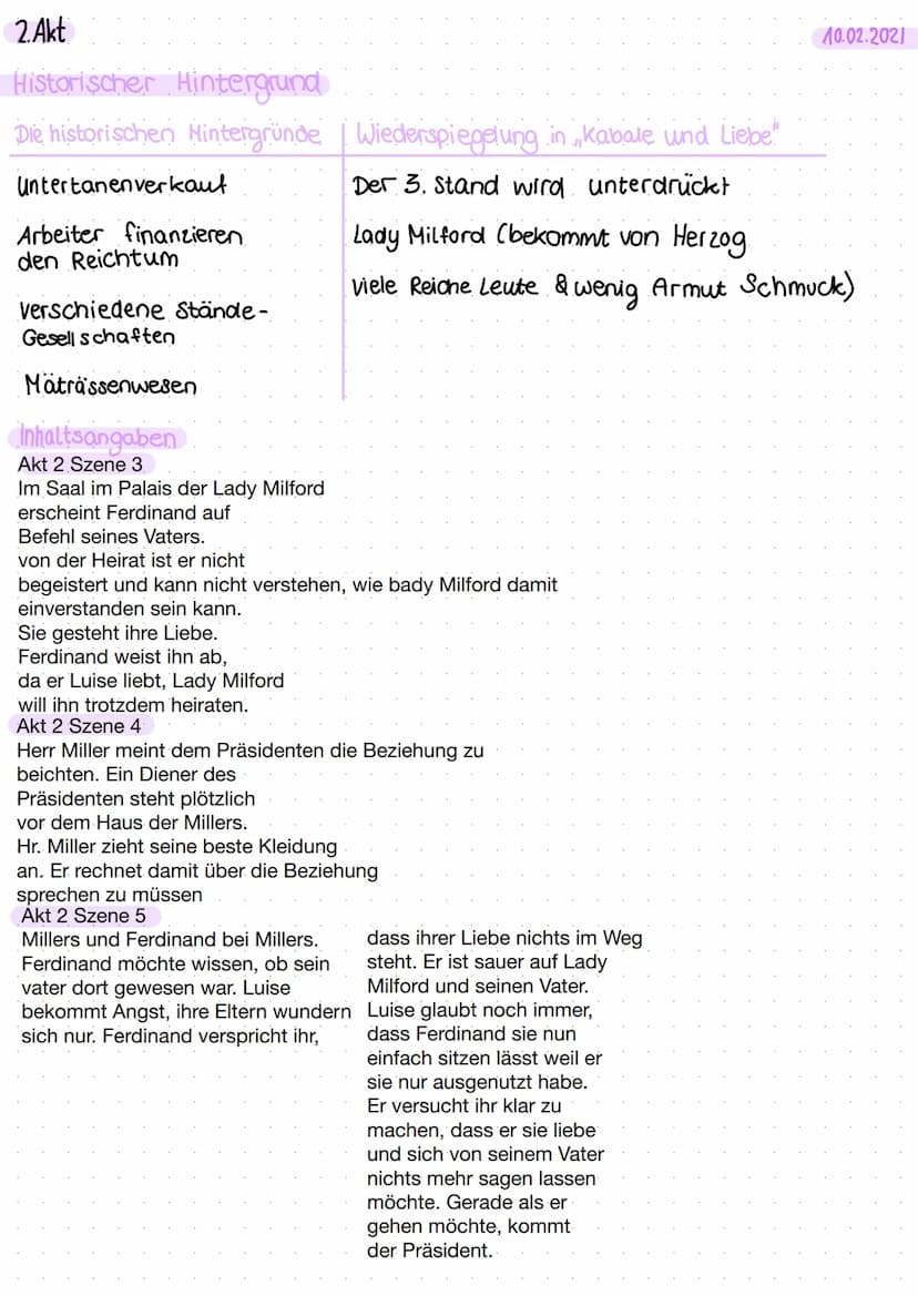 Dritter Akt
Szene 6
Luise erfährt, dass Wurm dem Präsidenten von der Beziehung mit Ferdinand erzählt hat
und von ihrem Vater geschickt wurde
