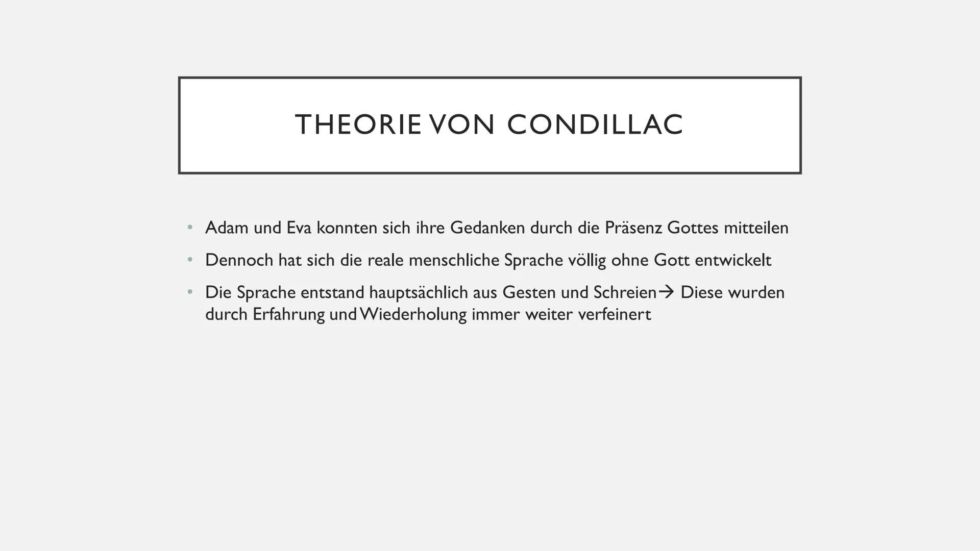 SPRACHURSPRUNGSTHEORIEN
David ●
●
●
●
●
INHALT
Johann Peter Süßmilch
Johann Gottfried Herder
Étienne Bonnot de Condillac
Jean-Jacques Rousse