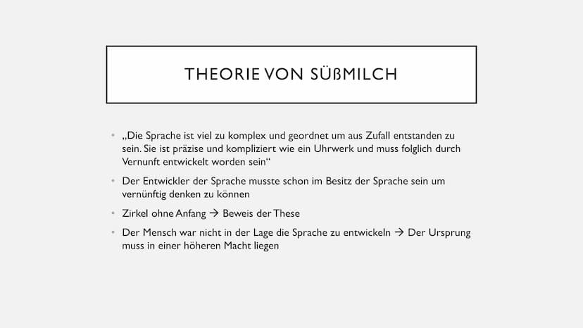 SPRACHURSPRUNGSTHEORIEN
David ●
●
●
●
●
INHALT
Johann Peter Süßmilch
Johann Gottfried Herder
Étienne Bonnot de Condillac
Jean-Jacques Rousse
