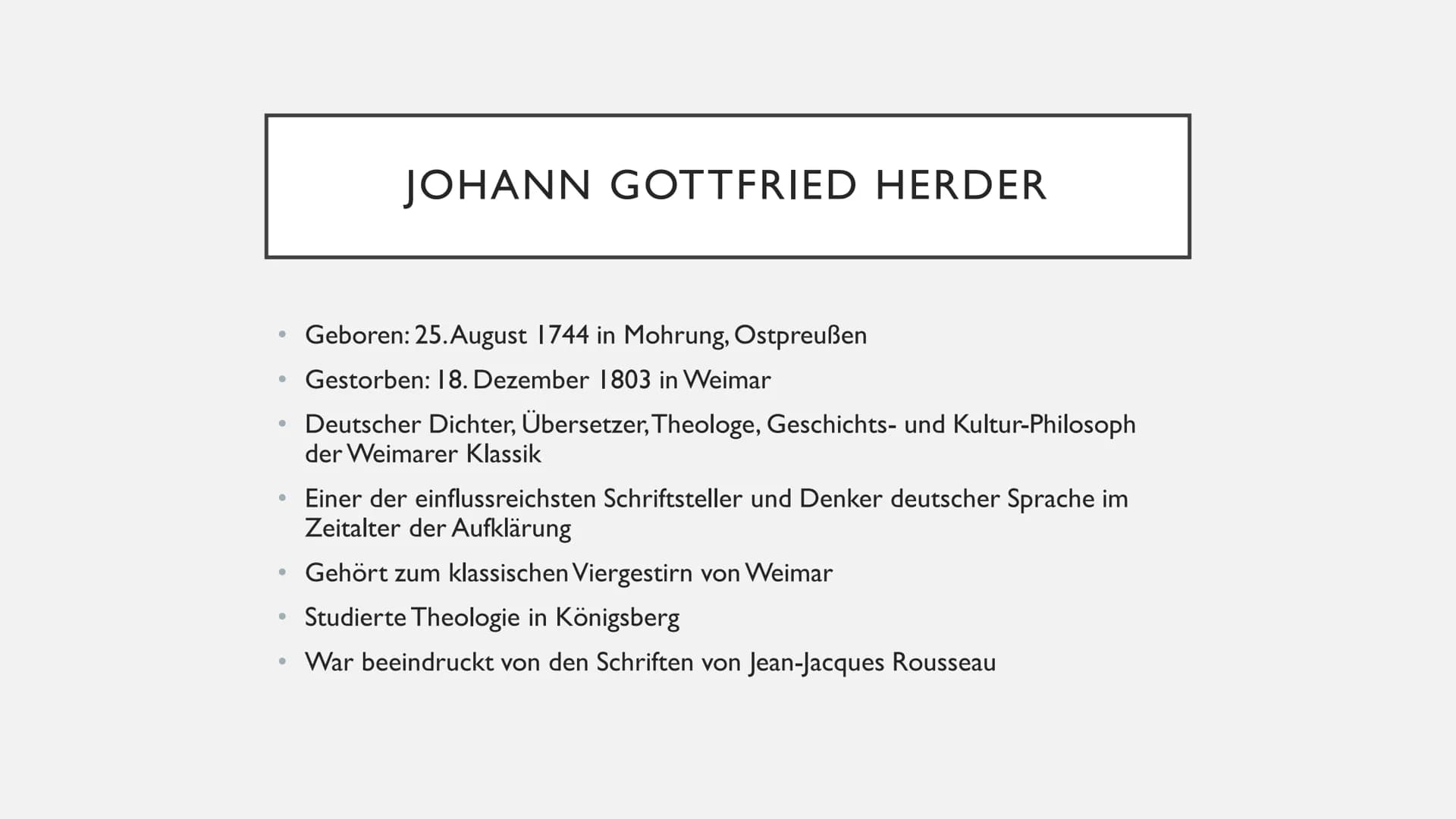 SPRACHURSPRUNGSTHEORIEN
David ●
●
●
●
●
INHALT
Johann Peter Süßmilch
Johann Gottfried Herder
Étienne Bonnot de Condillac
Jean-Jacques Rousse