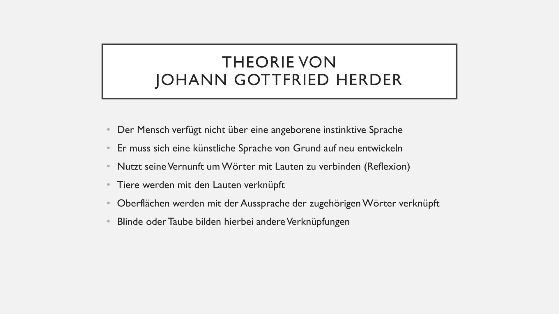 SPRACHURSPRUNGSTHEORIEN
David ●
●
●
●
●
INHALT
Johann Peter Süßmilch
Johann Gottfried Herder
Étienne Bonnot de Condillac
Jean-Jacques Rousse