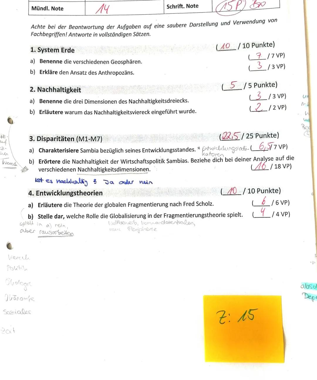 jes
auf
her
Vierech
Viercel
ройни
Zeit
Mündl. Note
14
15P) Br
Achte bei der Beantwortung der Aufgaben auf eine saubere Darstellung und Verwe